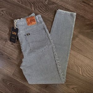 Free People Lee High Rise Jean Railroad Stripe